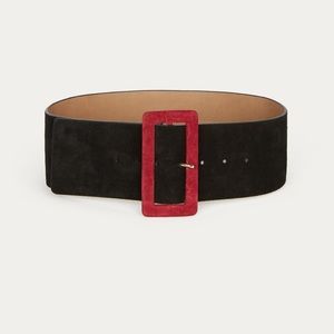 ba&sh berry noir suede belt